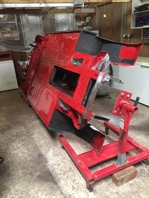 On the rotisserie I made from engine stands