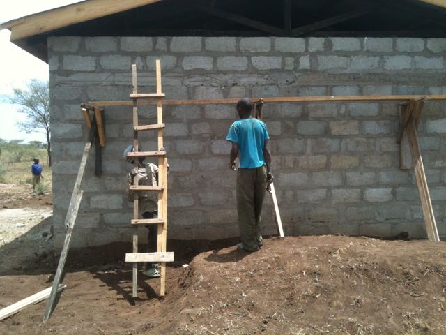 After standing on a school desk we finally borrowed this ladder (health and safety approved!)