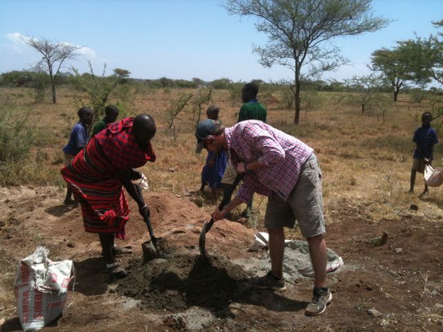 Mixing cement in 40 degree heat